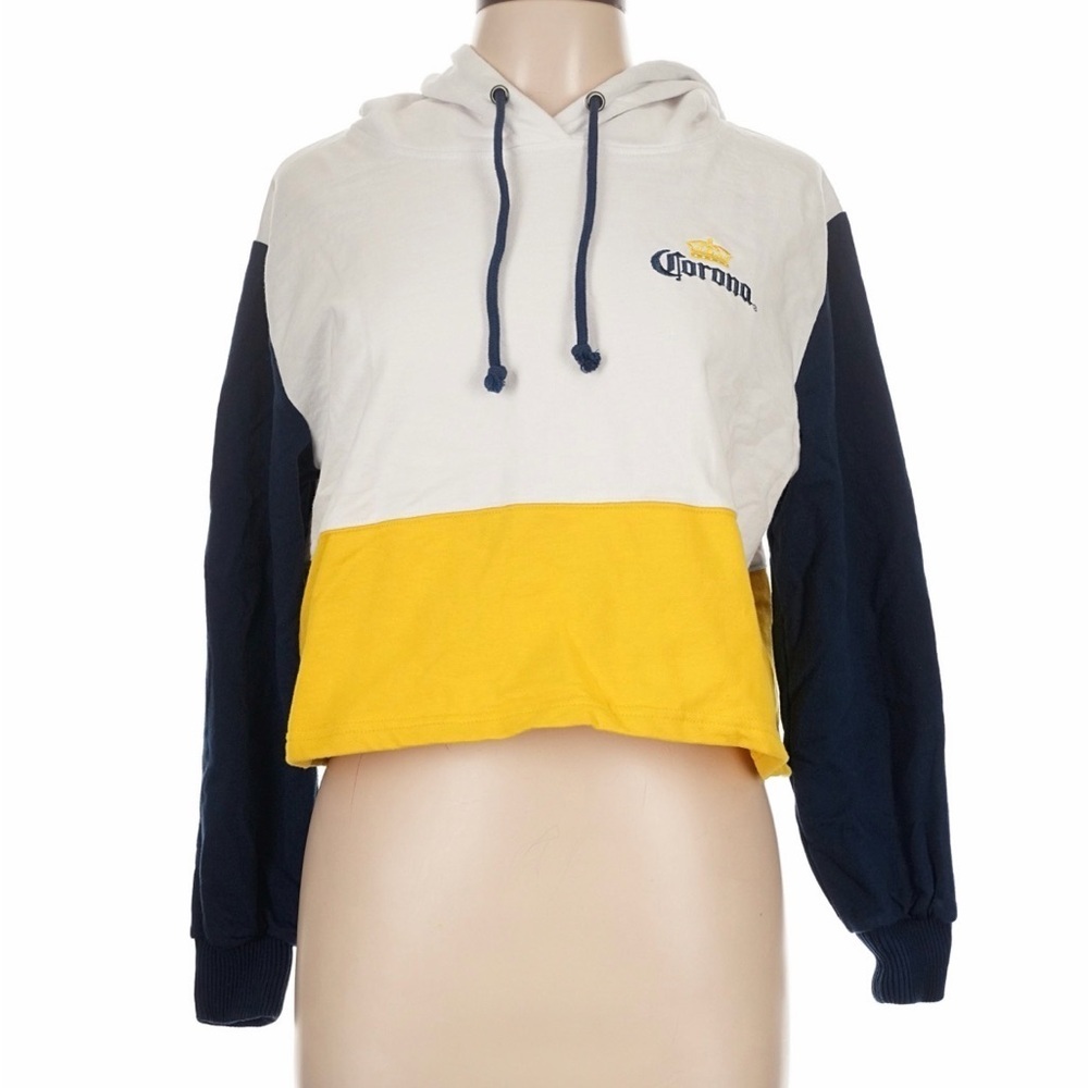 Corona Women's Yellow and Navy Colorblock Hoodie